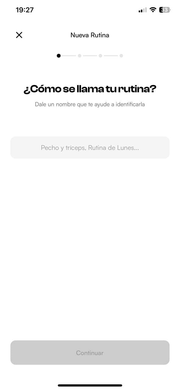GymLog screenshot - Crear rutina