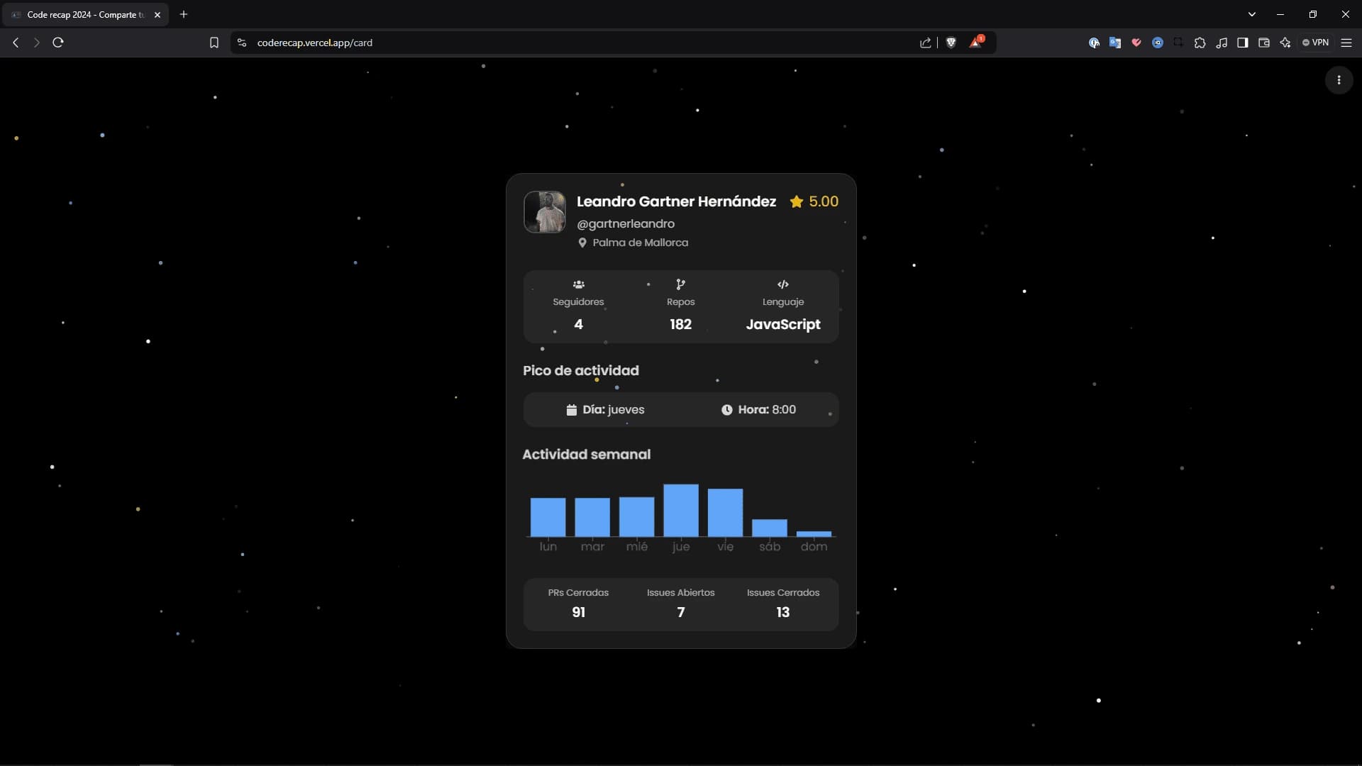 Code recap screenshot